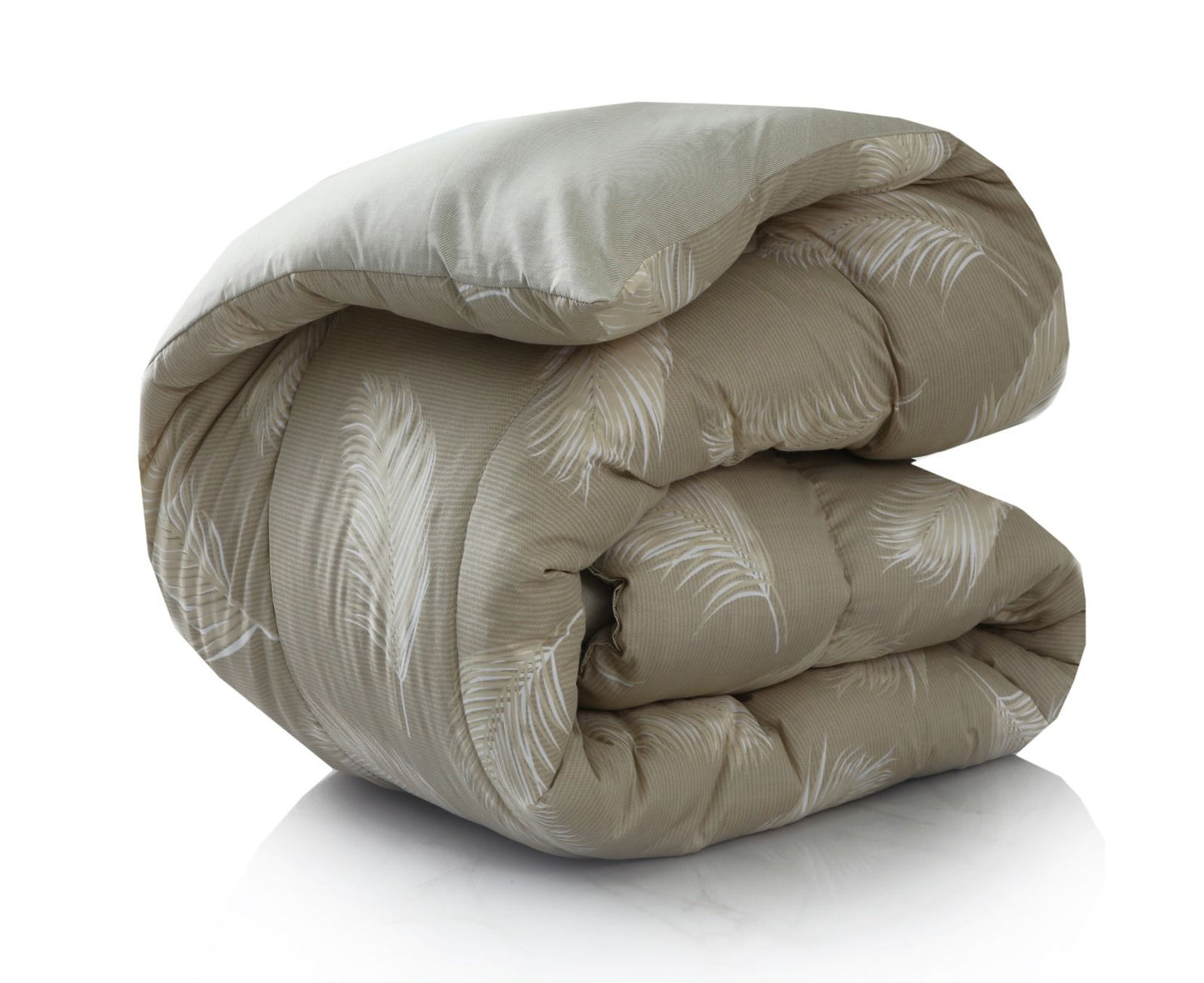 8 PCs Winter Comforter Set-Beige Feathers Comforters Apricot