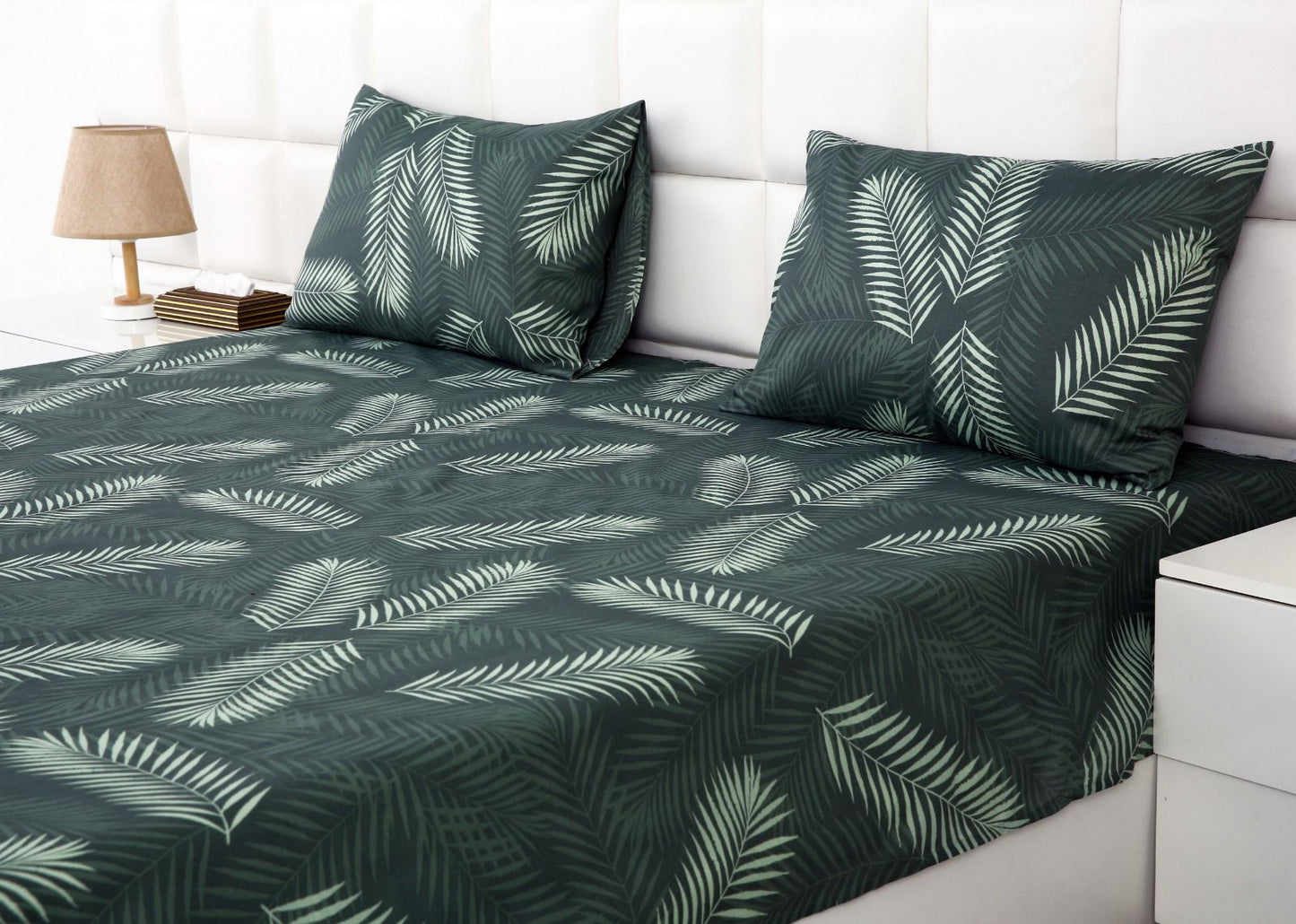 3 PCs Double Bed Sheet-Emerald Feathers Bed Sheets Apricot