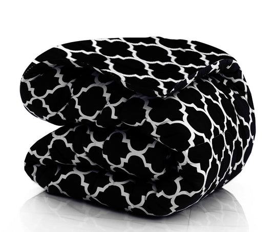 1 PC Single Comforter-Black Geometric Comforters Apricot