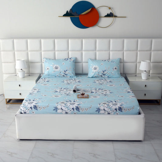 Fitted Bed Sheet-Pale Bloom Fitted Sheets Apricot