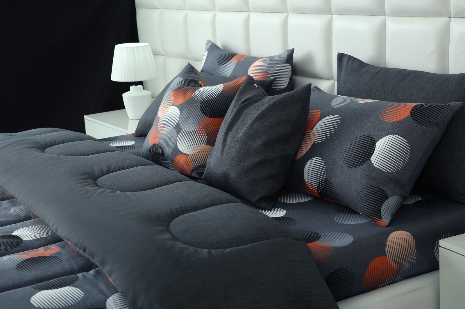 8 PCs Winter Razai Set-Illustration Design Comforters Apricot