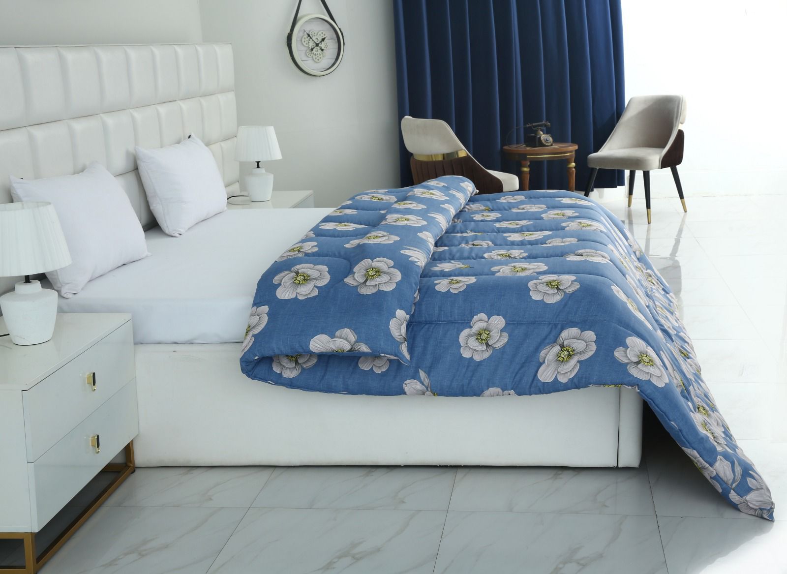 1 PC Double Winter Comforter-White Orchid Comforters Apricot