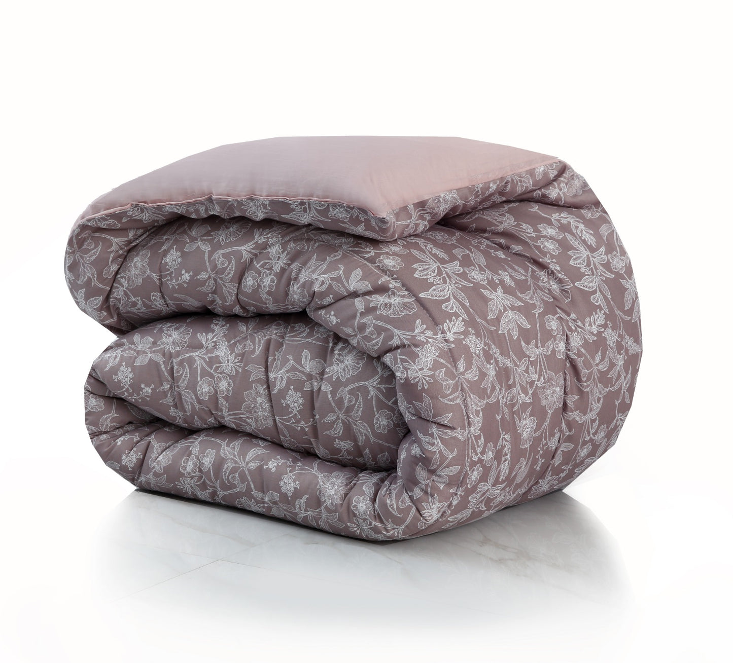 8 PCs Winter Comforter Set-White Peonies Comforters Apricot