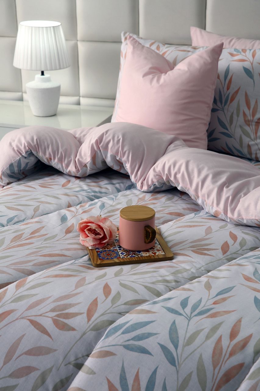 8 PCs Winter Comforter Set-Pastel Pink