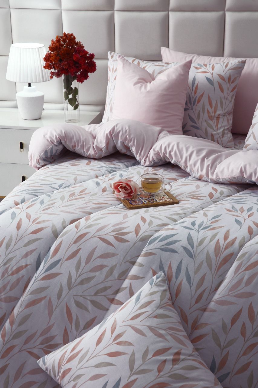 8 PCs Winter Comforter Set-Pastel Pink