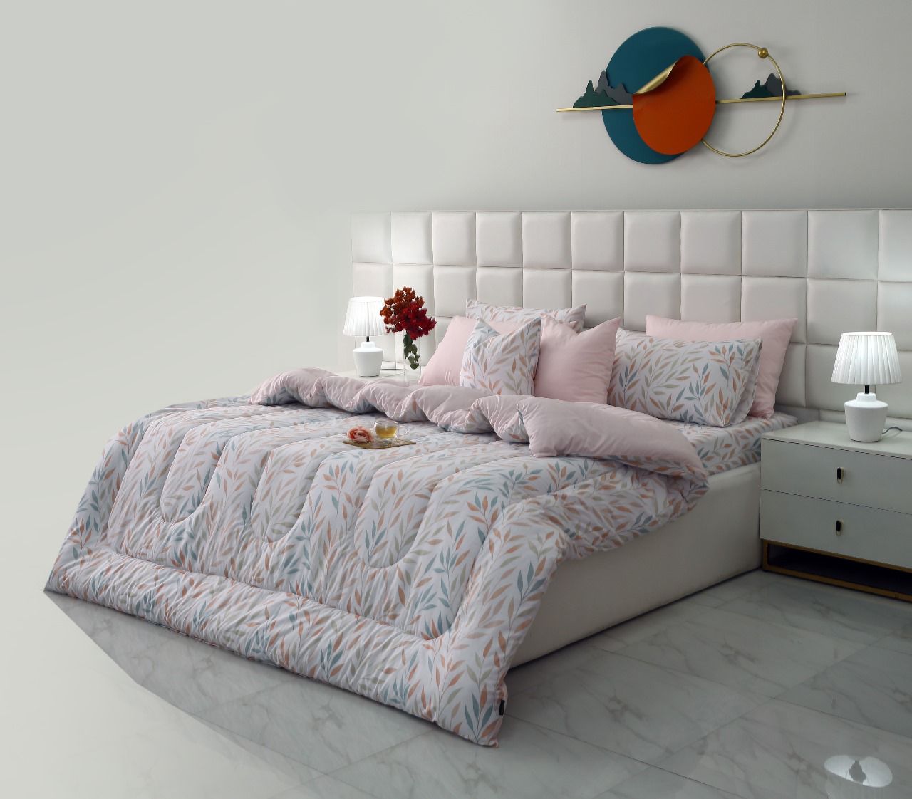 8 PCs Winter Comforter Set-Pastel Pink