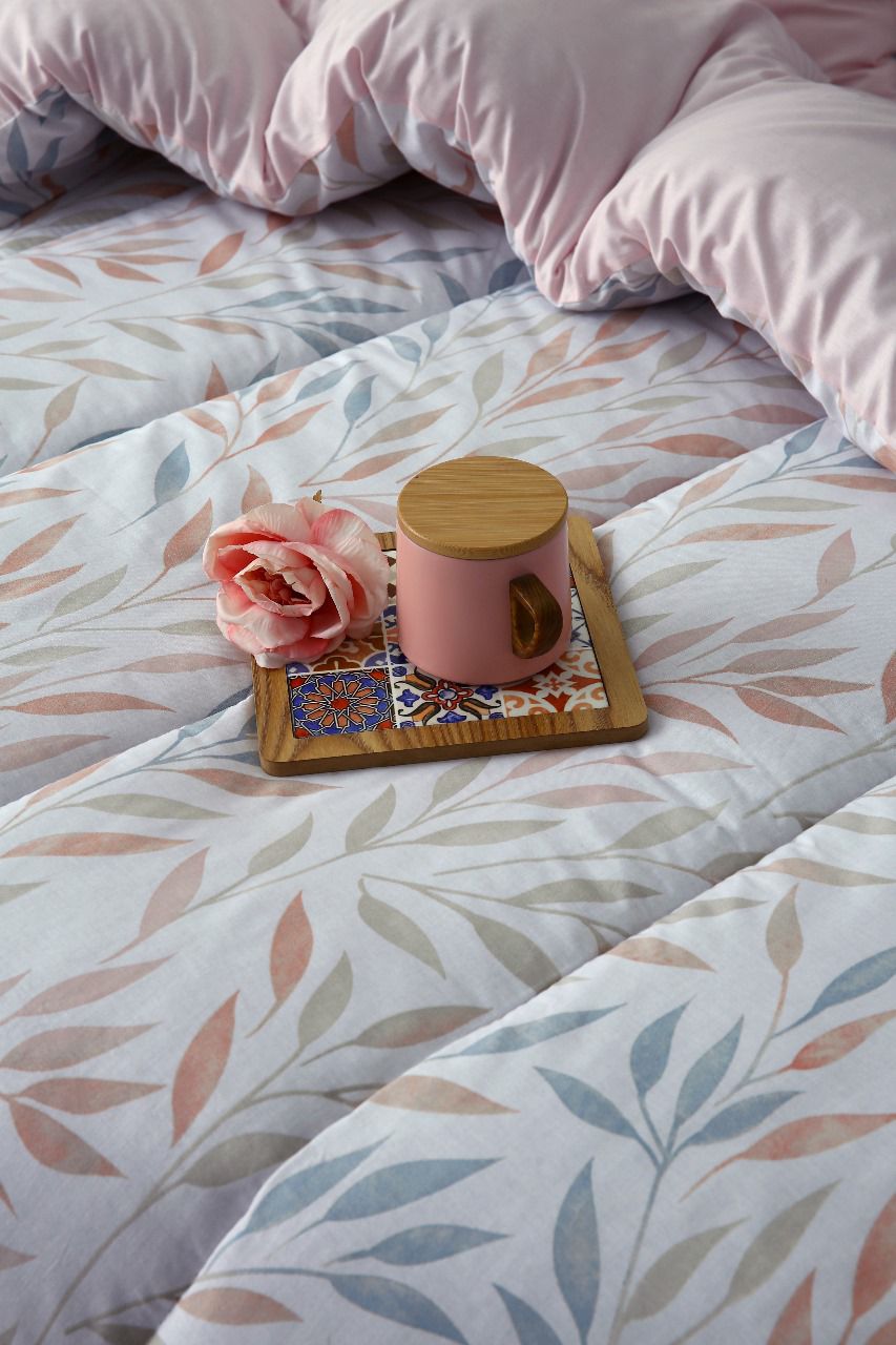 8 PCs Winter Comforter Set-Pastel Pink