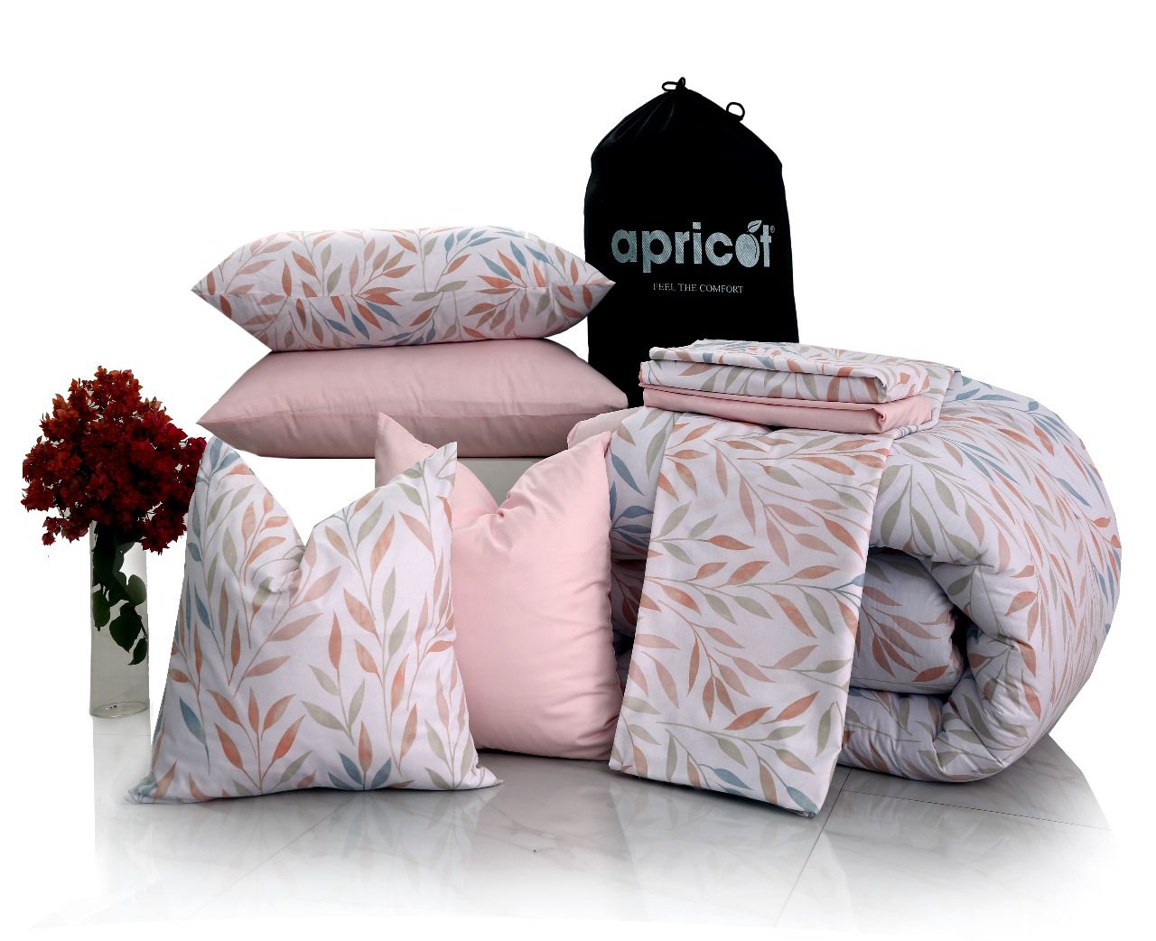 8 PCs Winter Comforter Set-Pastel Pink