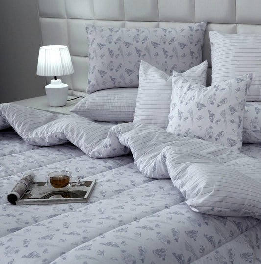 8 PCs Winter Comforter Set-Huts Comforters Apricot