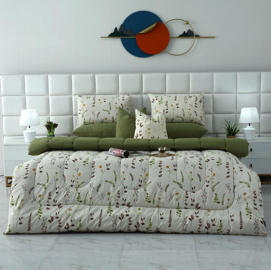 8 PCs Winter Comforter Set-Spring Glade Comforters Apricot