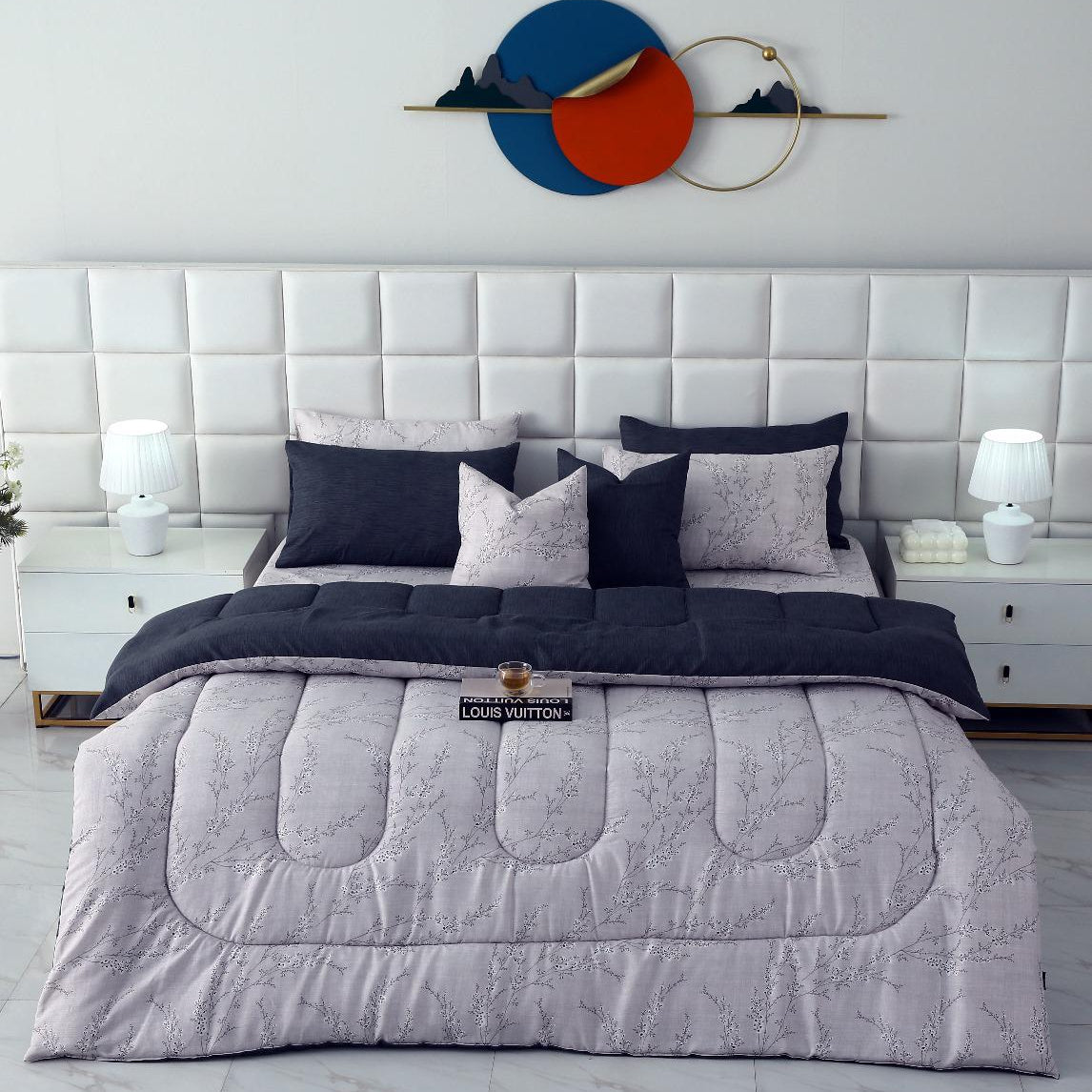 8 PCs Winter Comforter Set-Jaipur Weaves Comforters Apricot