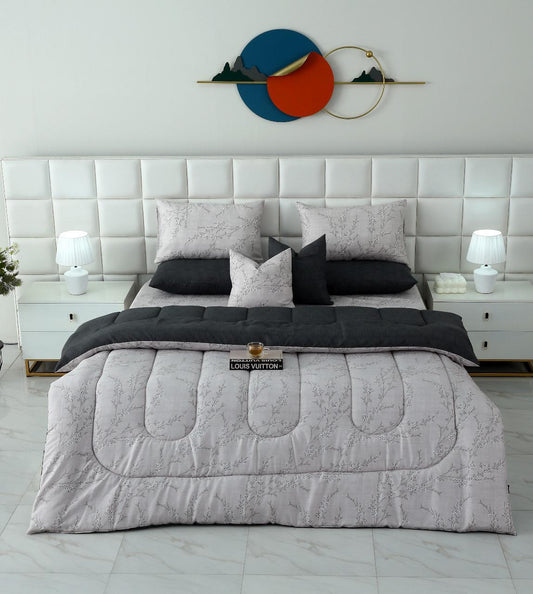 8 PCs Winter Comforter Set-Jaipur Weaves Comforters Apricot