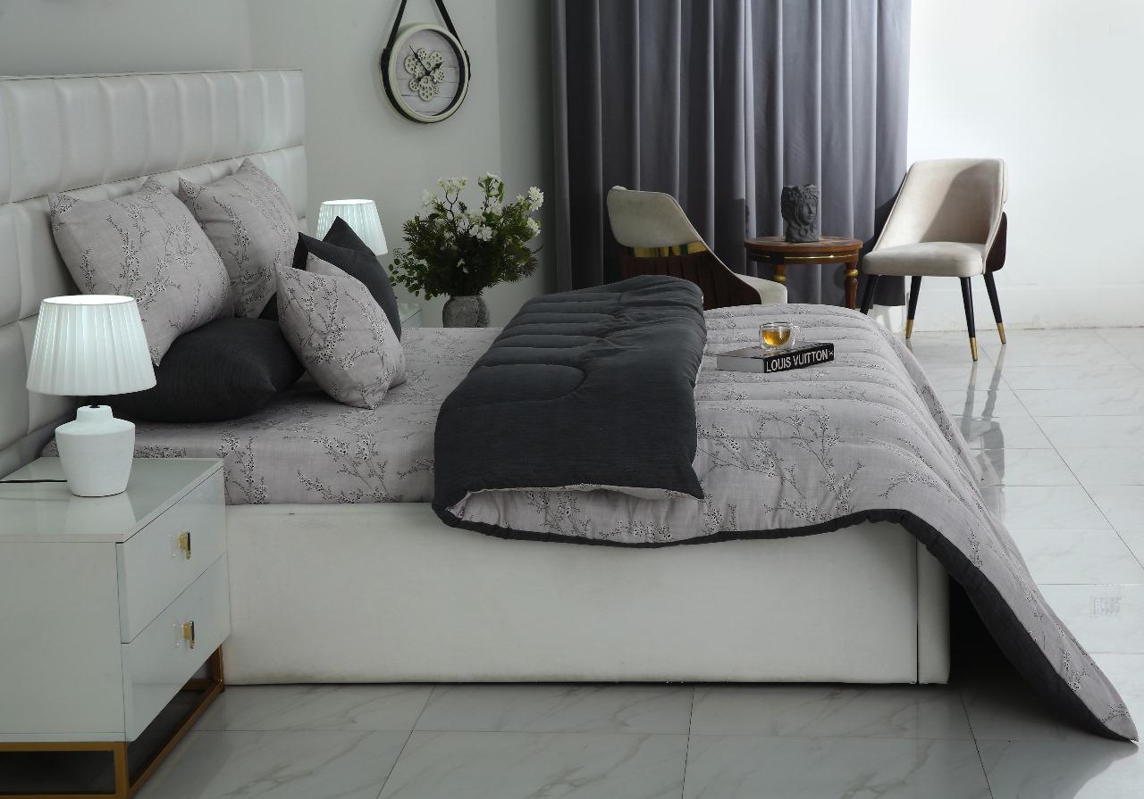 8 PCs Winter Comforter Set-Jaipur Weaves Comforters Apricot