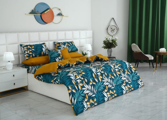 8 PCs Winter Comforter Set-Tropicals Comforters Apricot