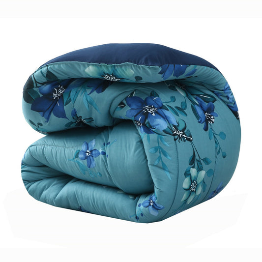 1 PC Double Winter Comforter-Azure Bloom Comforters Apricot