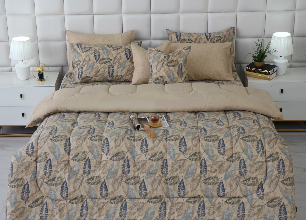 8 PCs Winter Comforter Set-Garden Bench Comforters Apricot