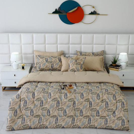 8 PCs Winter Comforter Set-Garden Bench Comforters Apricot