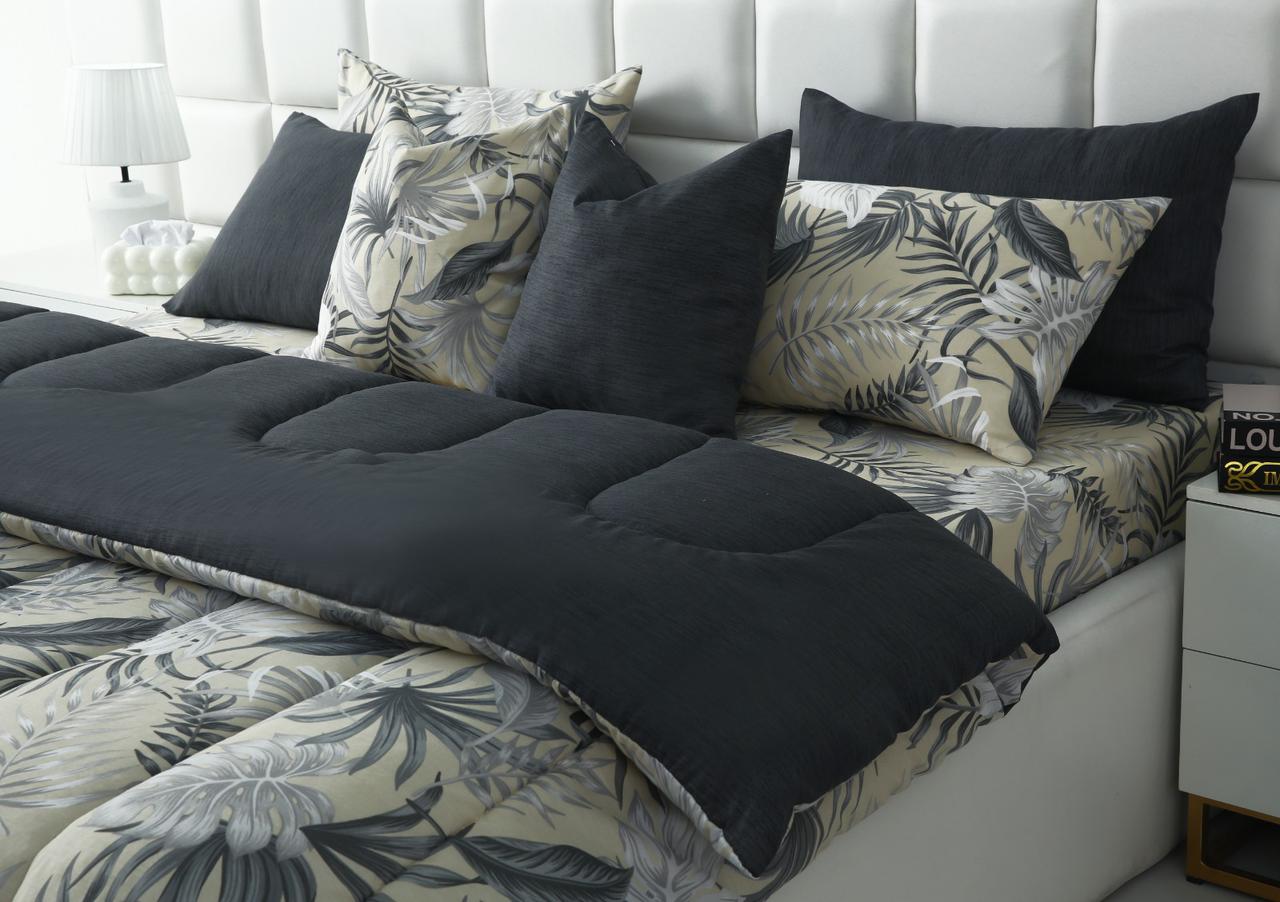 8 PCs Winter Razai Set-Hawaii(With Grey Reverse) Comforters Apricot