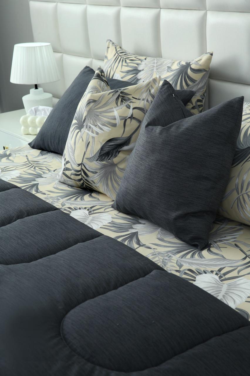 8 PCs Winter Razai Set-Hawaii(With Grey Reverse) Comforters Apricot