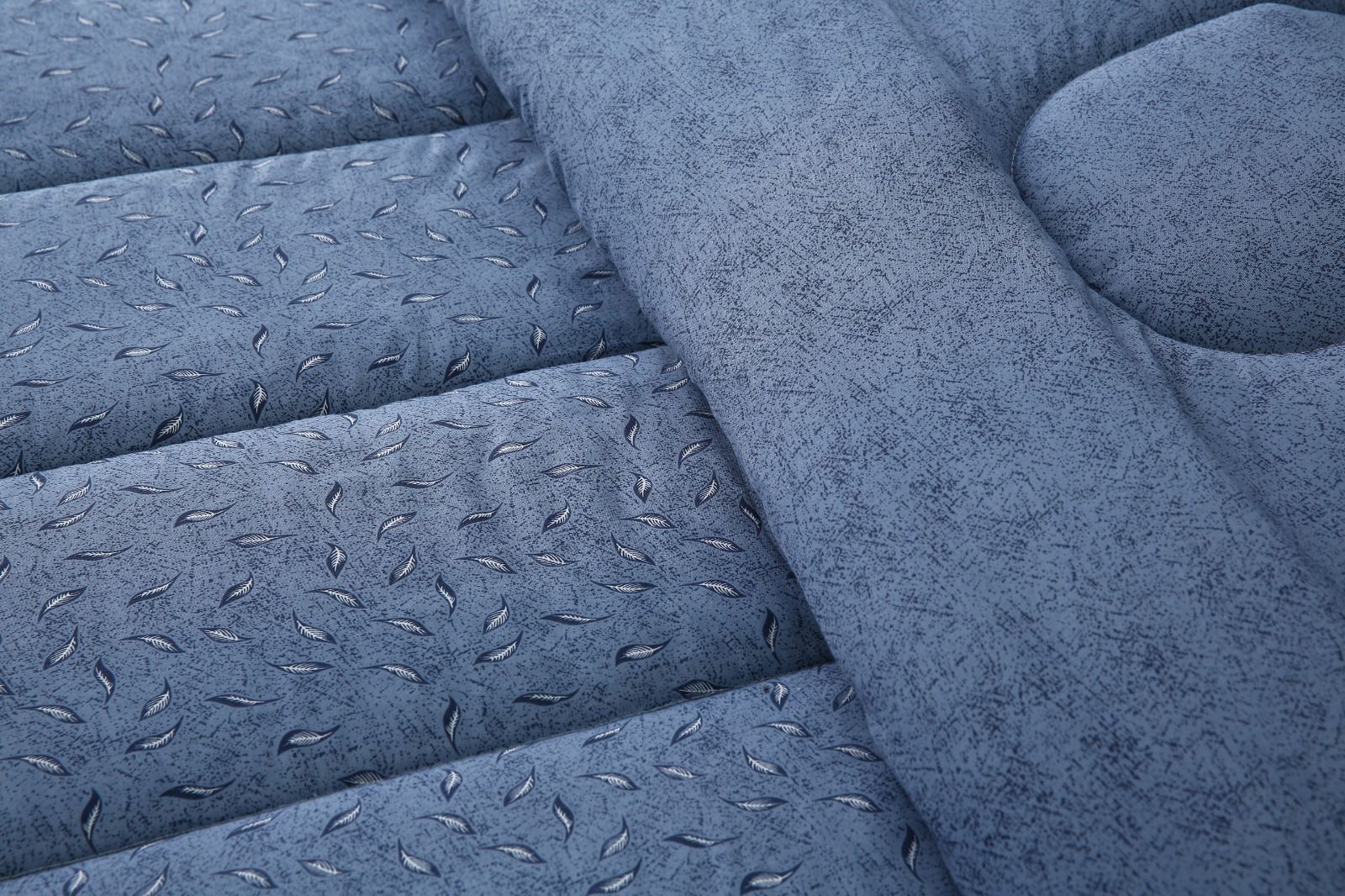 1 PC Double Winter Comforter-Raincloud Blue Feathers Comforters Apricot