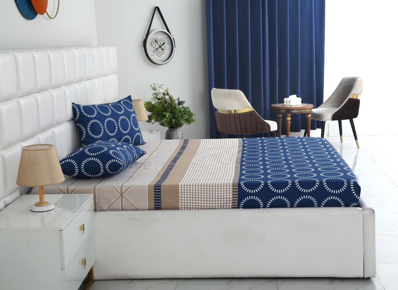 Fitted Bed Sheet-Starry Nights Fitted Sheets Apricot