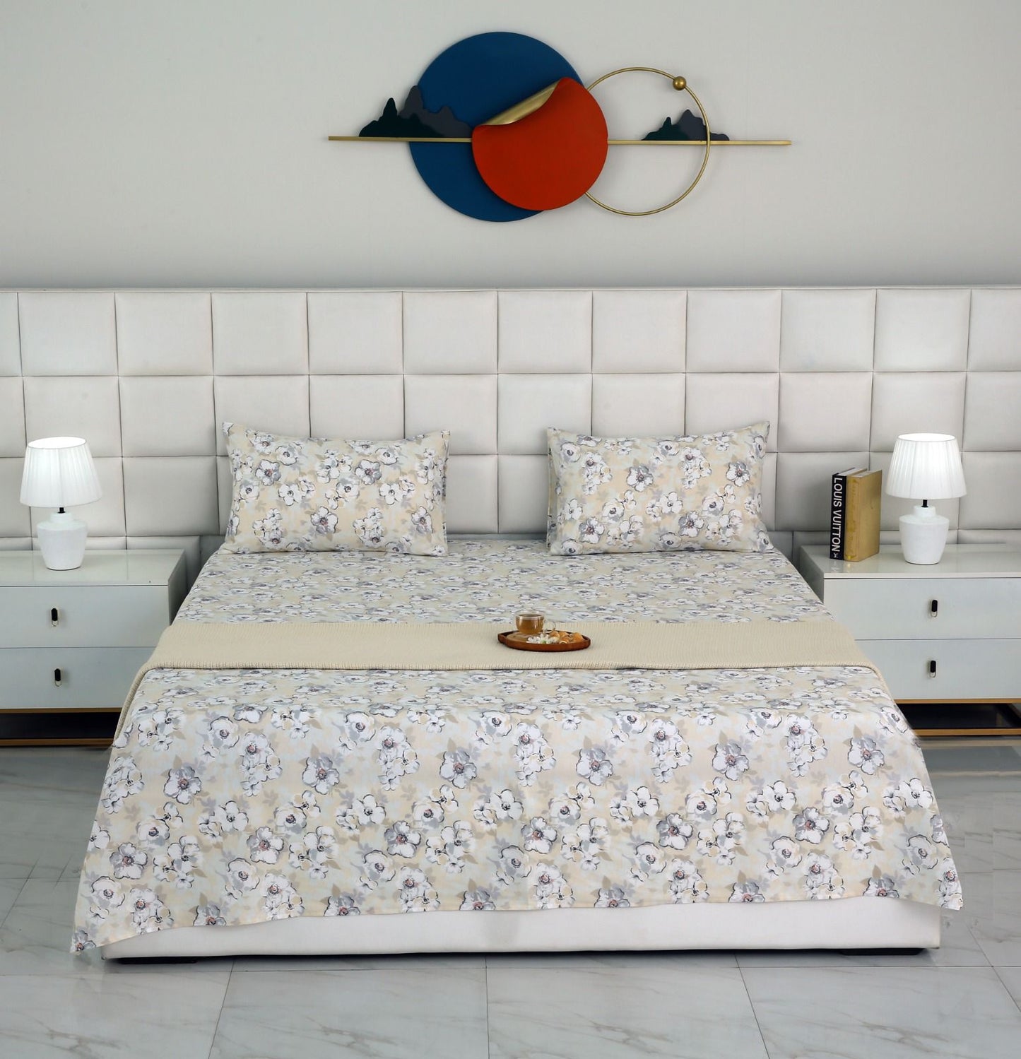 3 PCs Bed Sheet-Buttercup BED SHEET Apricot