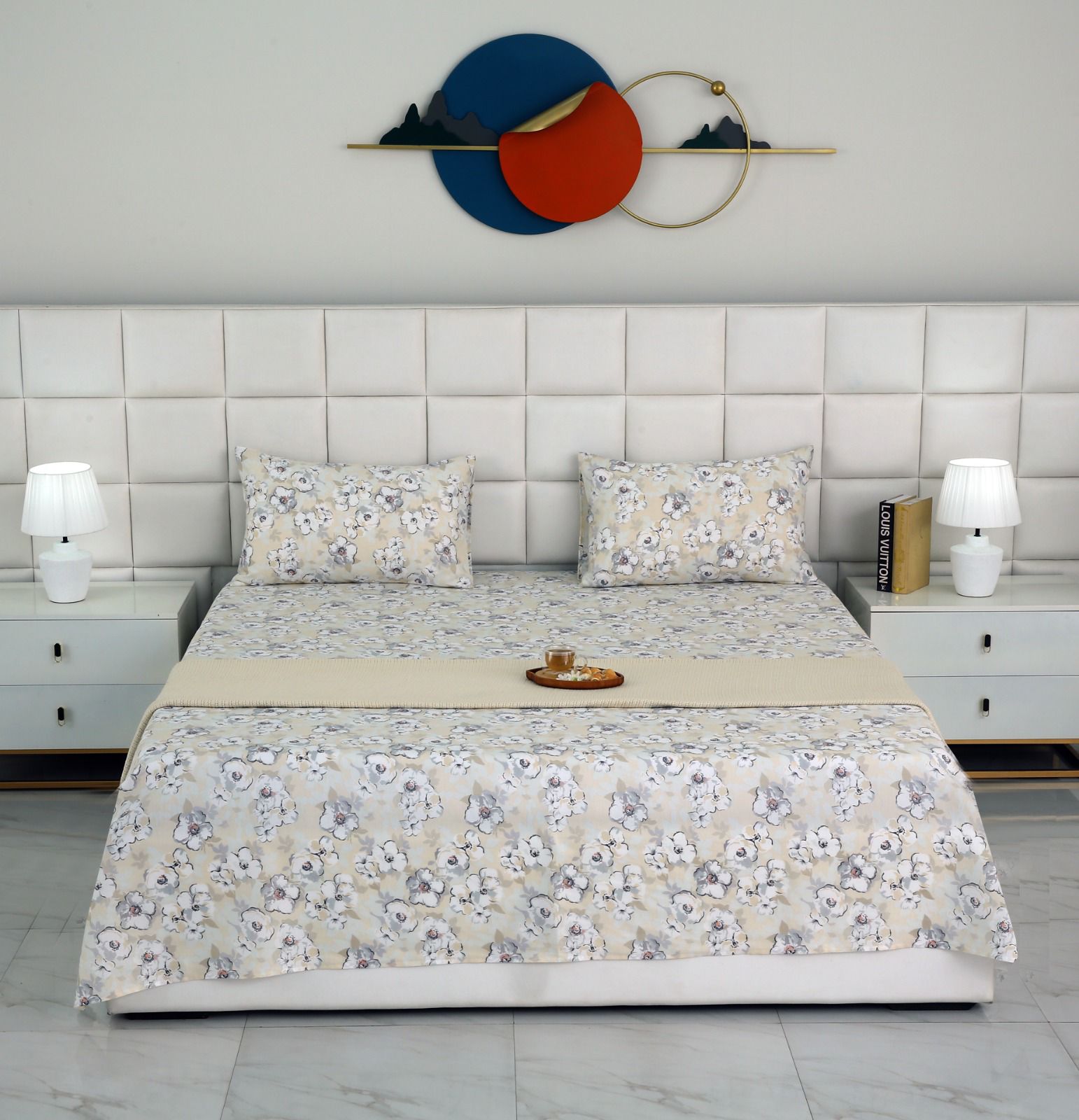 3 PCs Bed Sheet-Buttercup BED SHEET Apricot