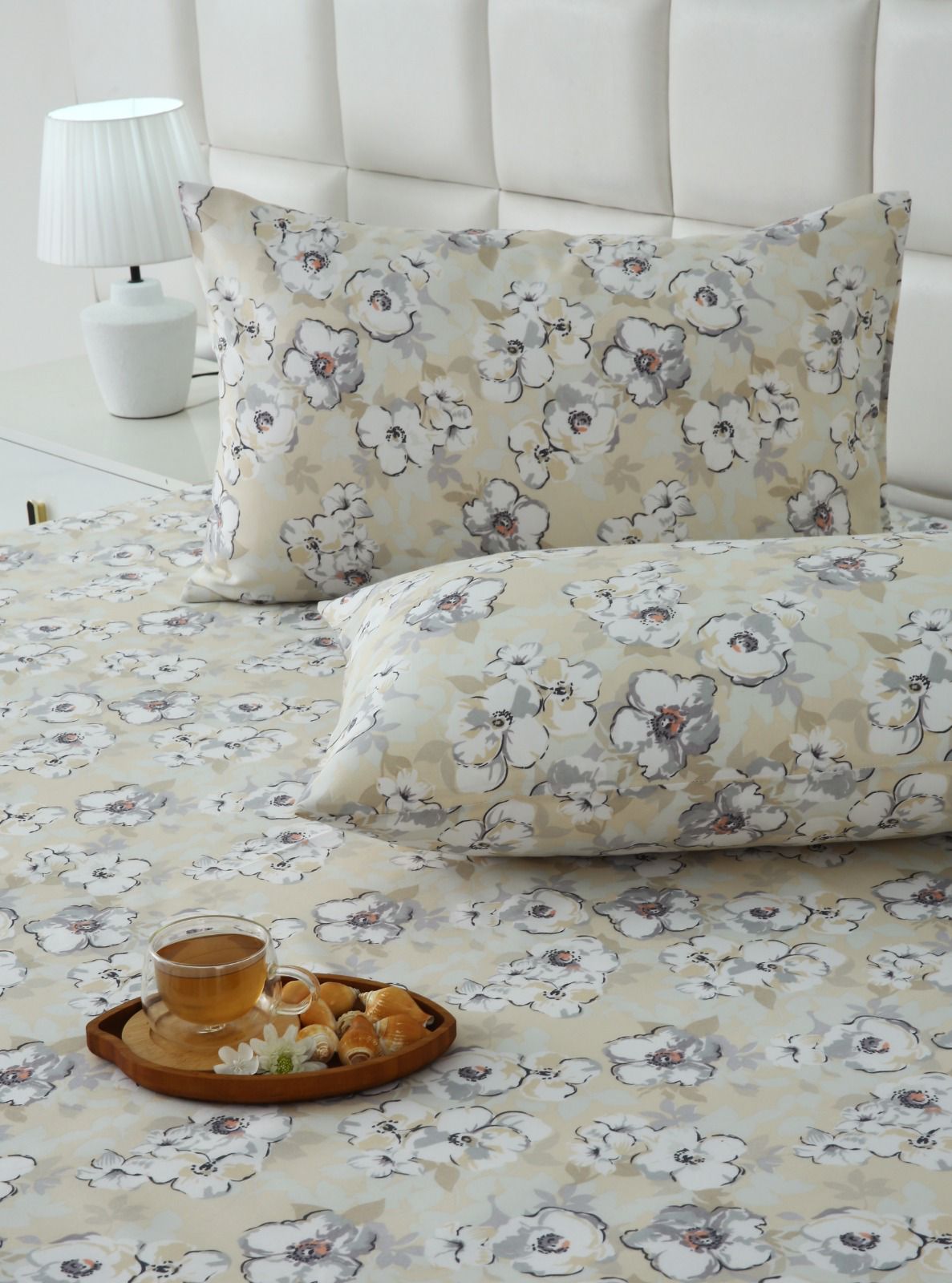 3 PCs Bed Sheet-Buttercup BED SHEET Apricot