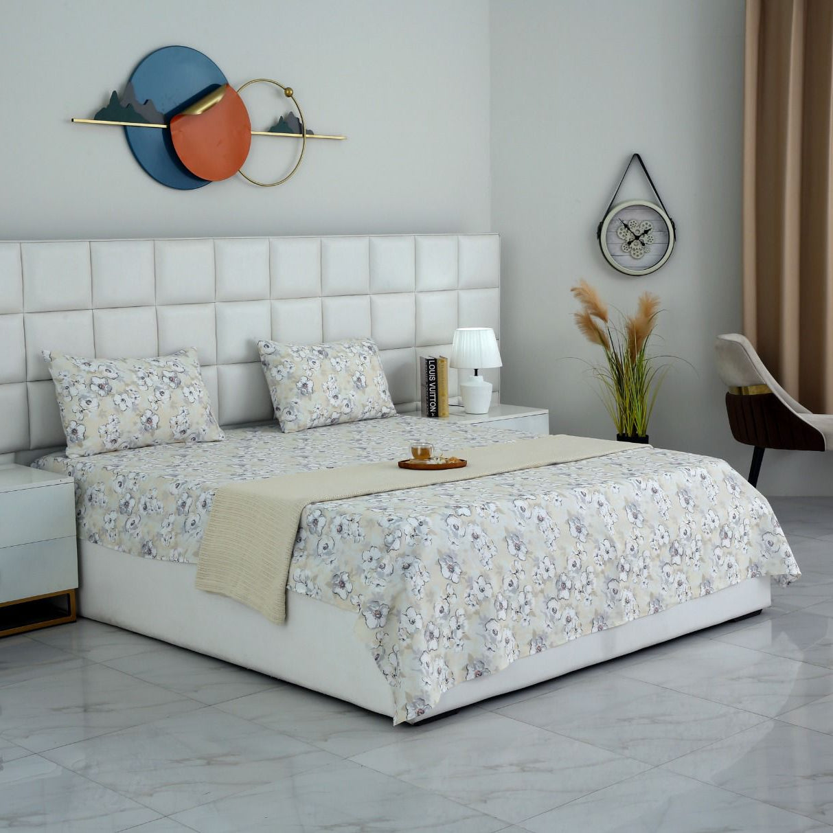 3 PCs Bed Sheet-Buttercup BED SHEET Apricot