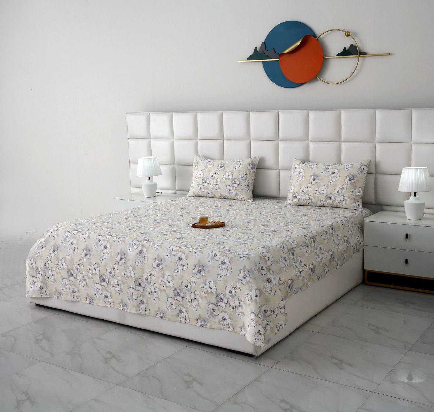 3 PCs Bed Sheet-Buttercup BED SHEET Apricot