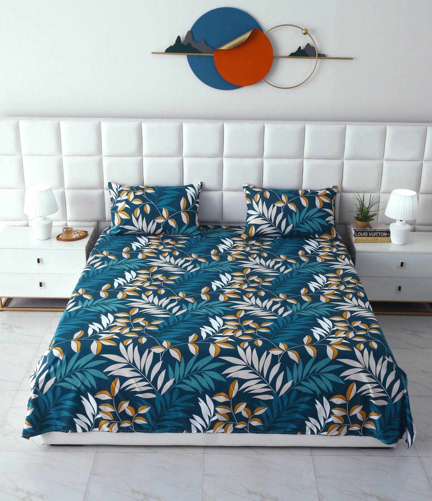 3 PCs Bed Sheet-Tropicals BED SHEET Apricot