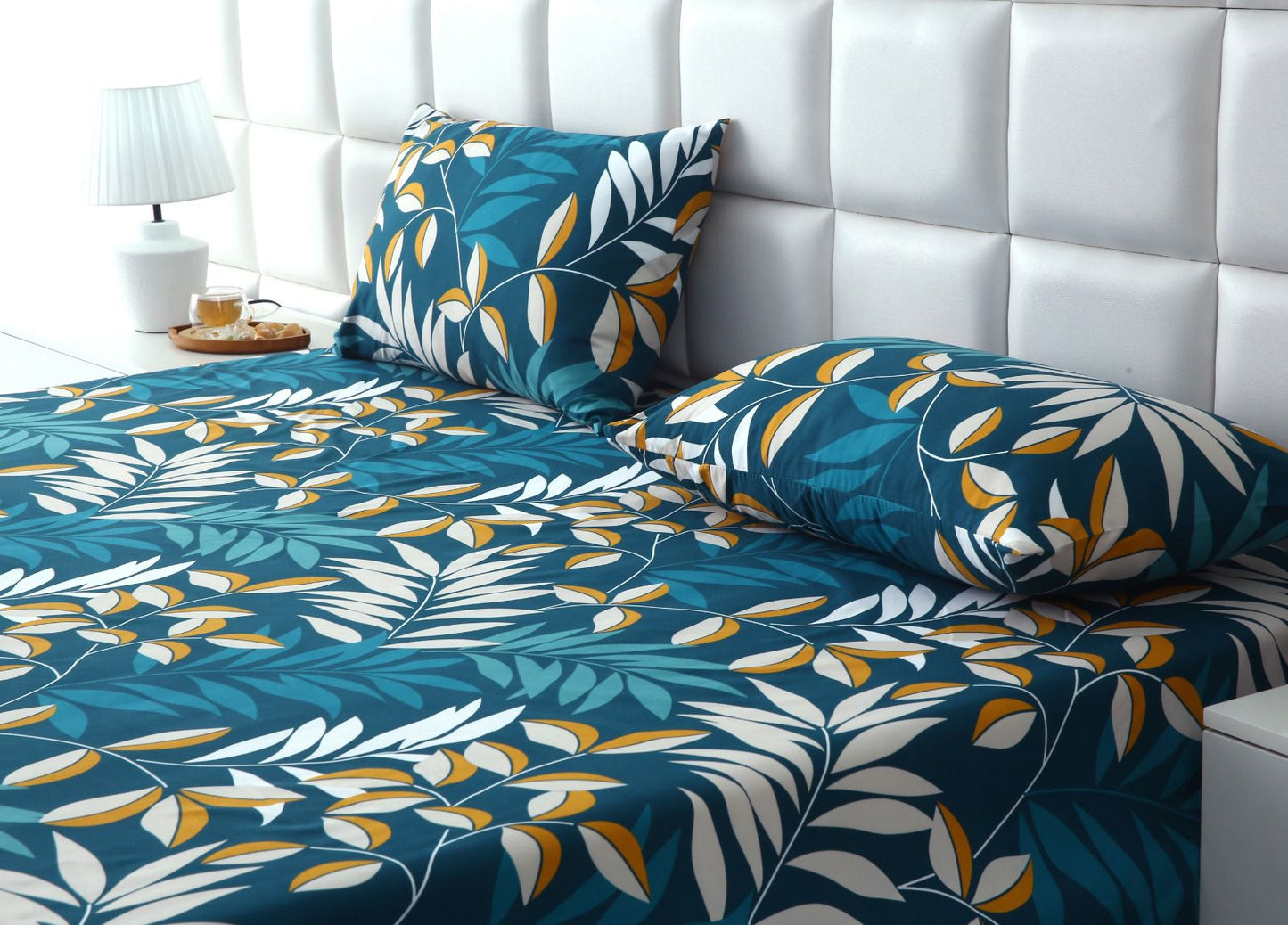 3 PCs Bed Sheet-Tropicals BED SHEET Apricot