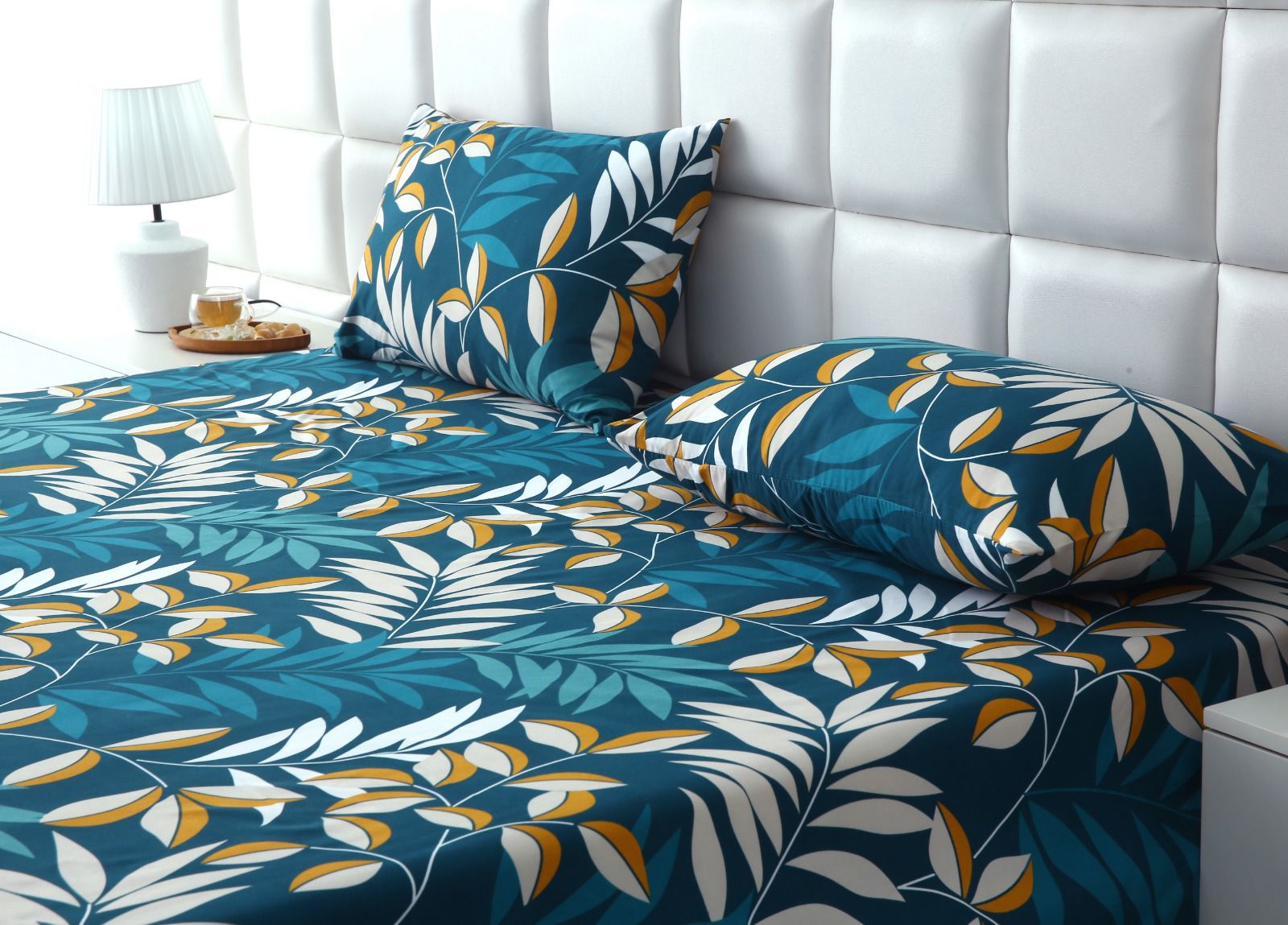 3 PCs Bed Sheet-Tropicals BED SHEET Apricot