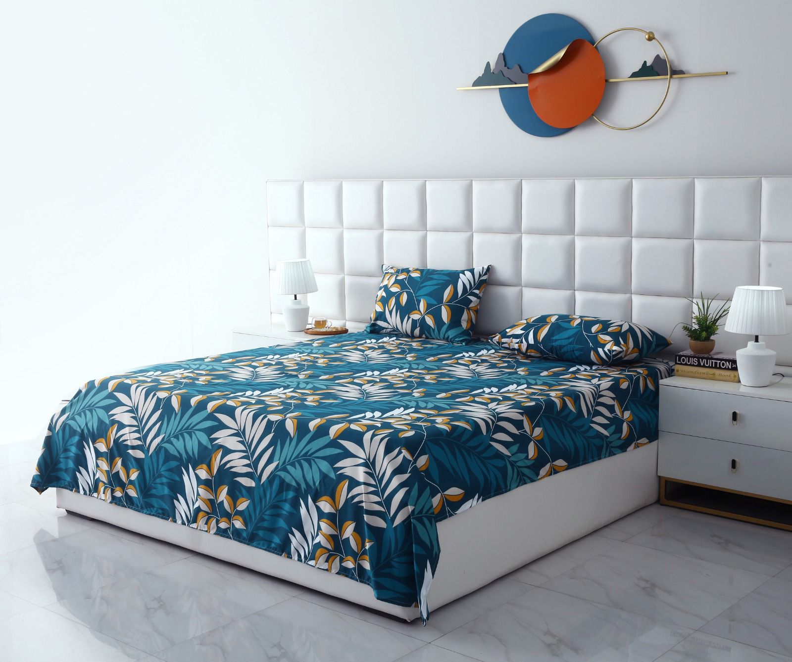 3 PCs Bed Sheet-Tropicals BED SHEET Apricot