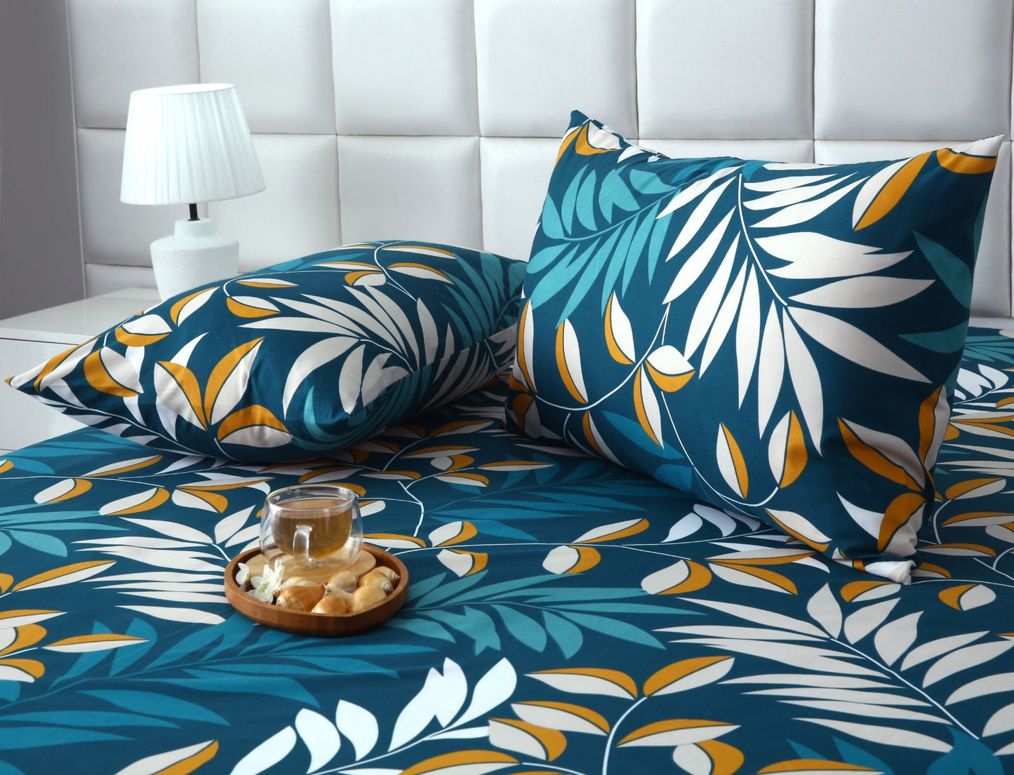 3 PCs Bed Sheet-Tropicals BED SHEET Apricot