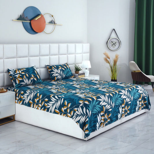 3 PCs Bed Sheet-Tropicals BED SHEET Apricot