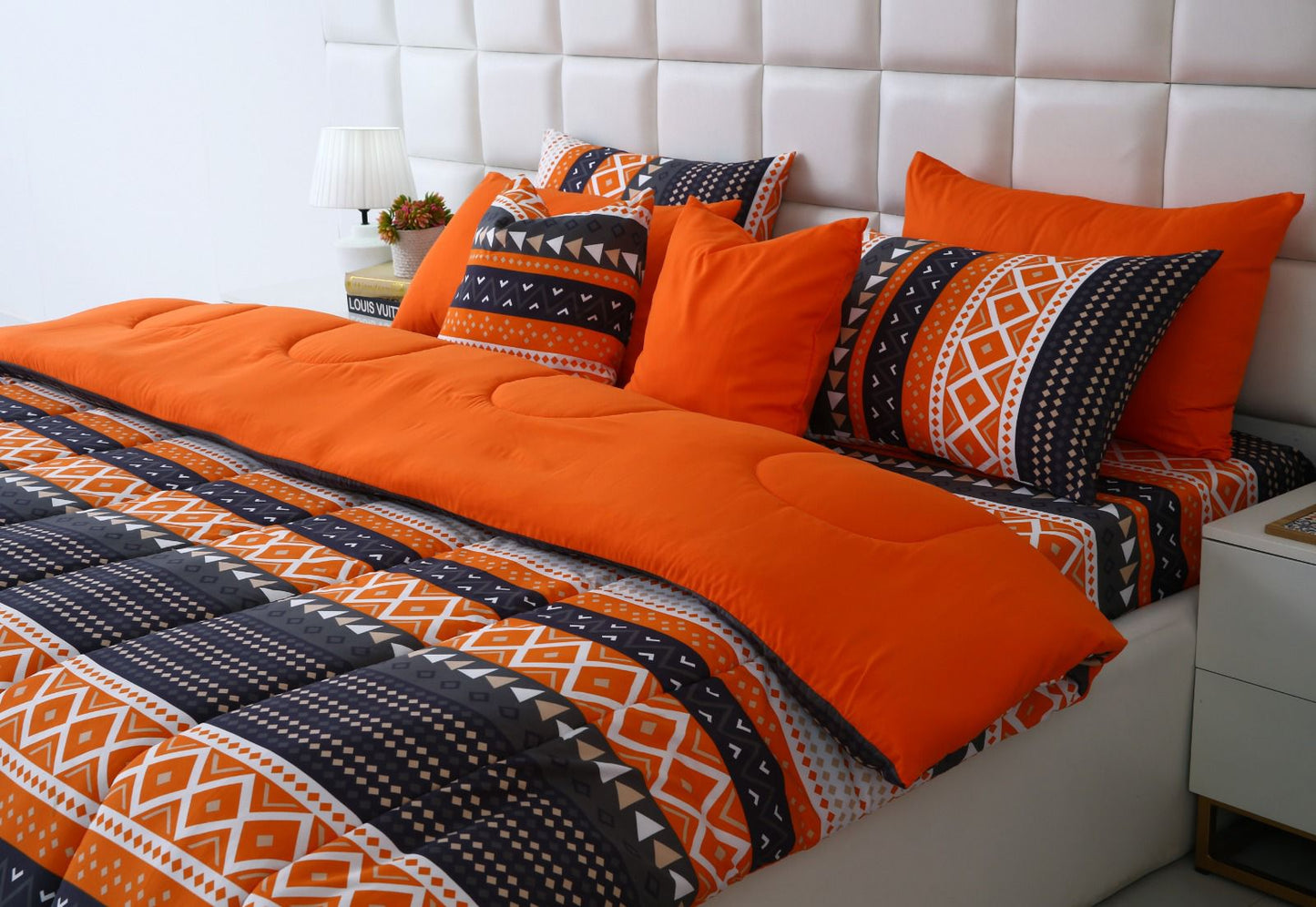 5 PCs Single Razai Set-Mexican Style Comforters Apricot