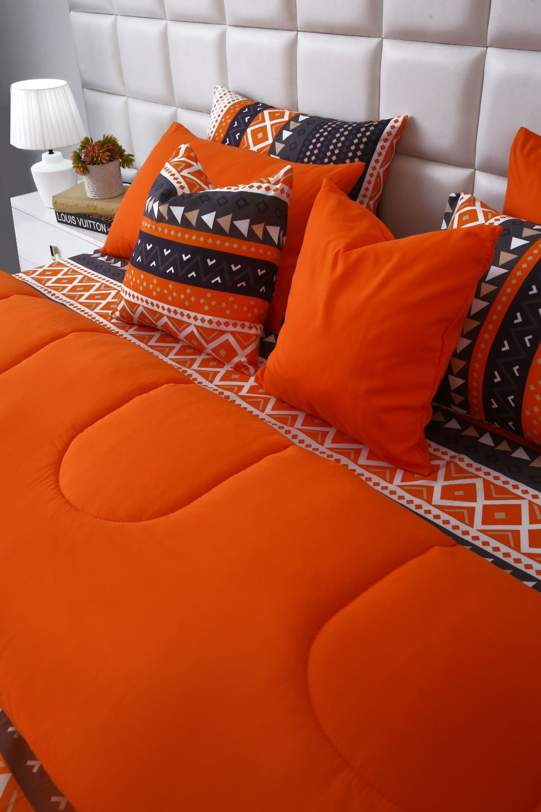 5 PCs Single Razai Set-Mexican Style Comforters Apricot
