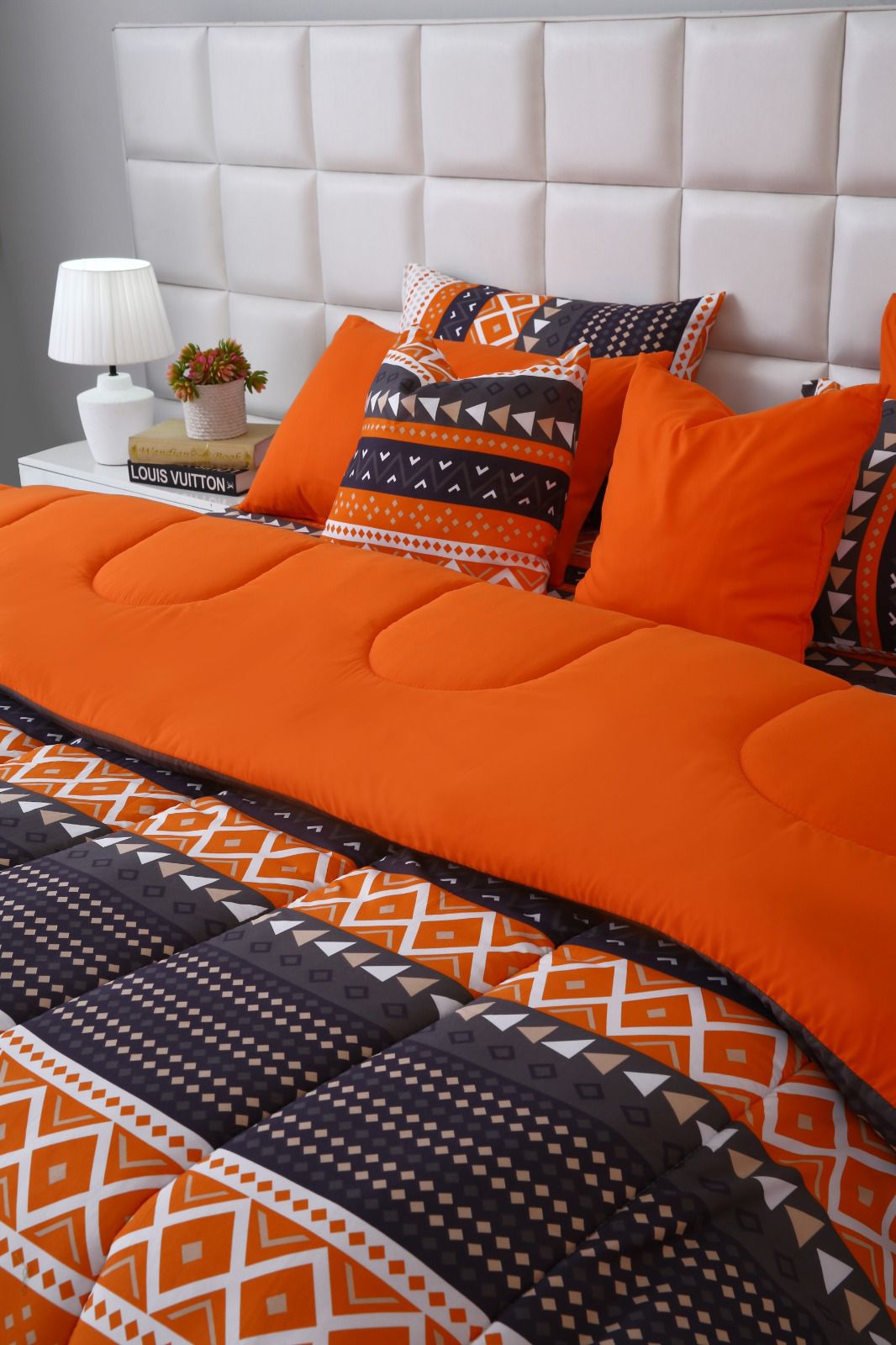 8 PCs Winter Razai Set-Mexican Style Comforters Apricot