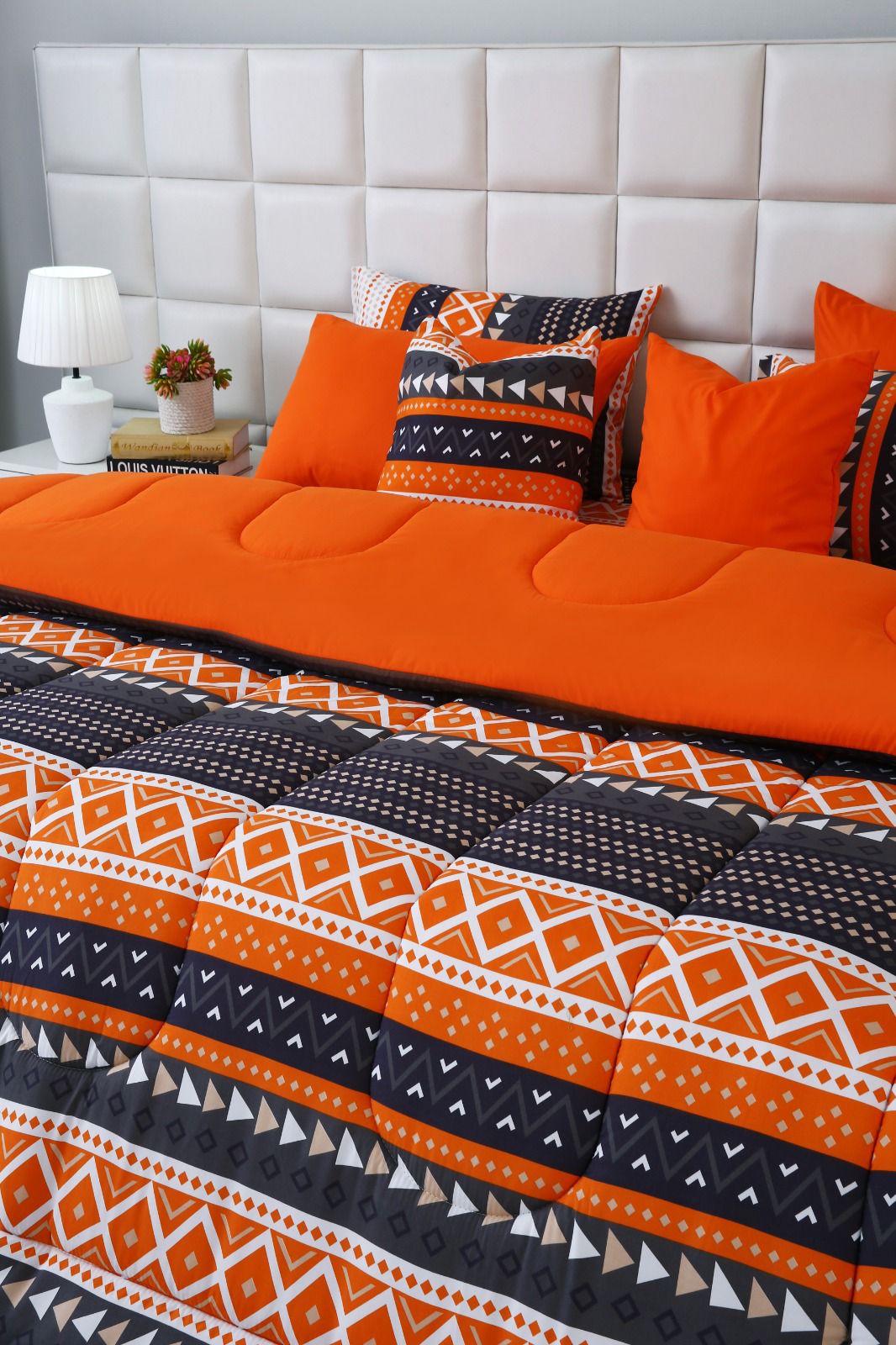 5 PCs Single Razai Set-Mexican Style Comforters Apricot