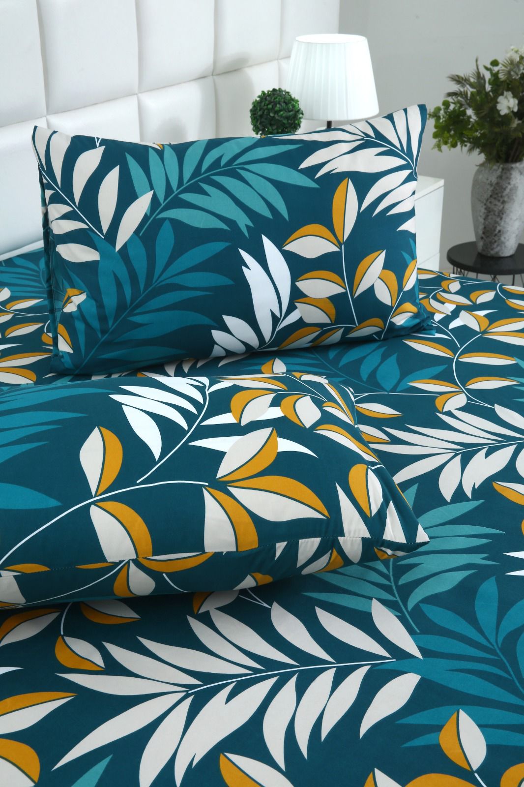 Fitted Bed Sheet-Tropicals Fitted Sheets Apricot