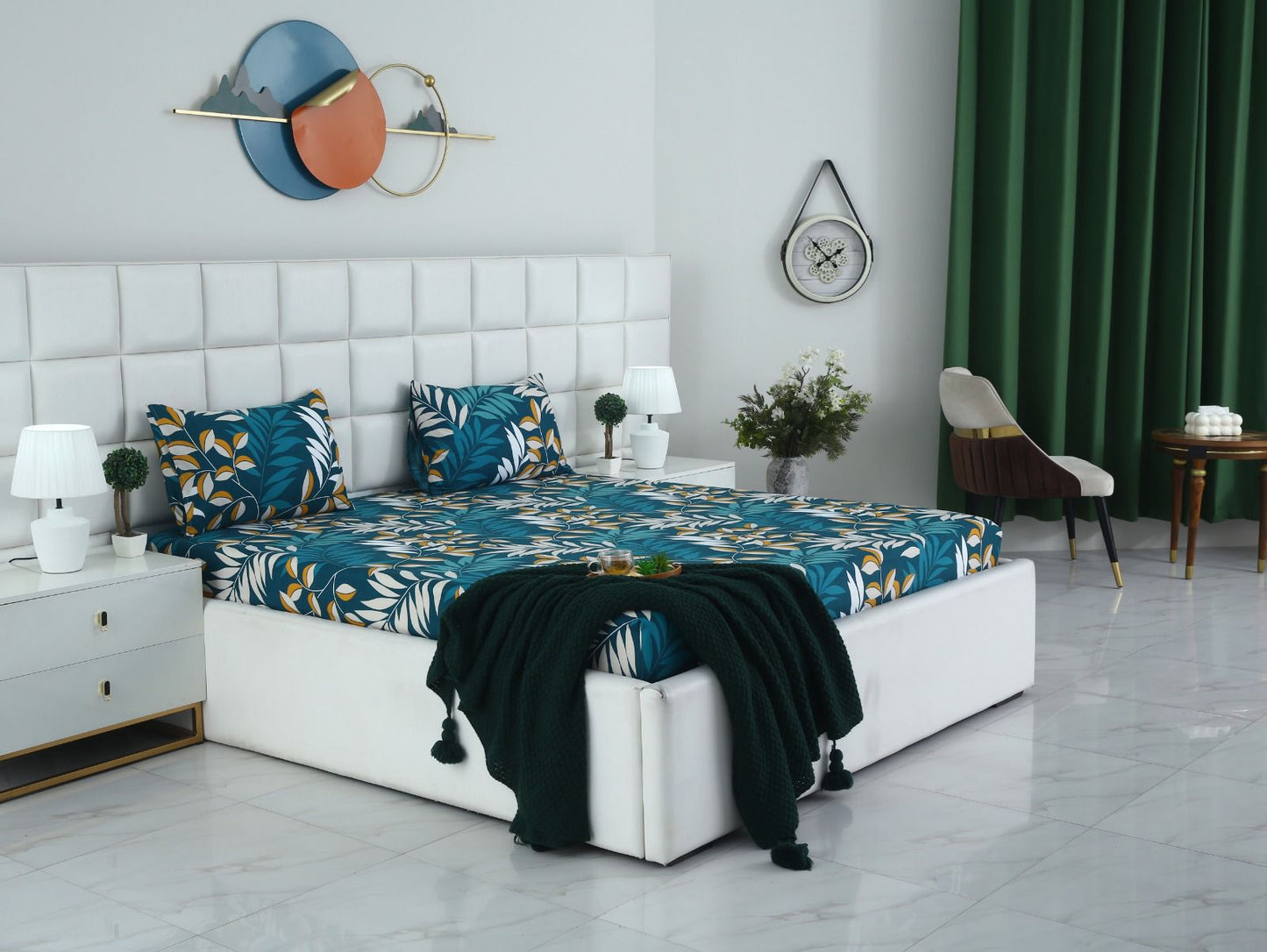 Fitted Bed Sheet-Tropicals Fitted Sheets Apricot