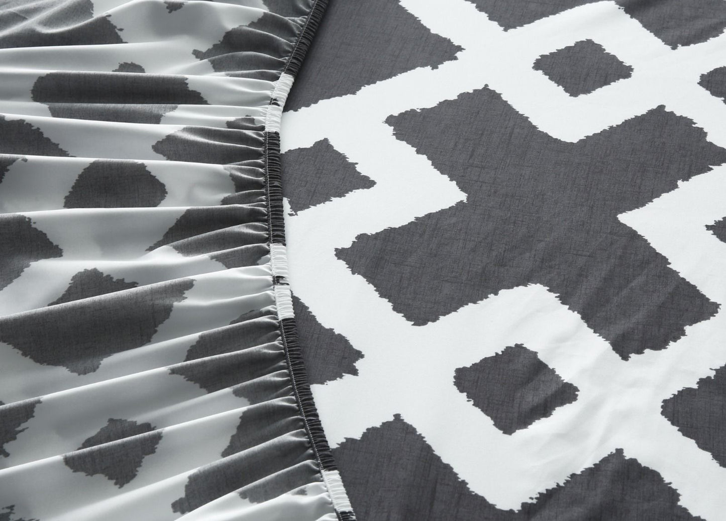 Fitted Bed Sheet-Geometric Patterned Fitted Sheets Apricot