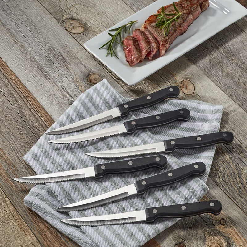 Knife Set with Steel Blades Apricot