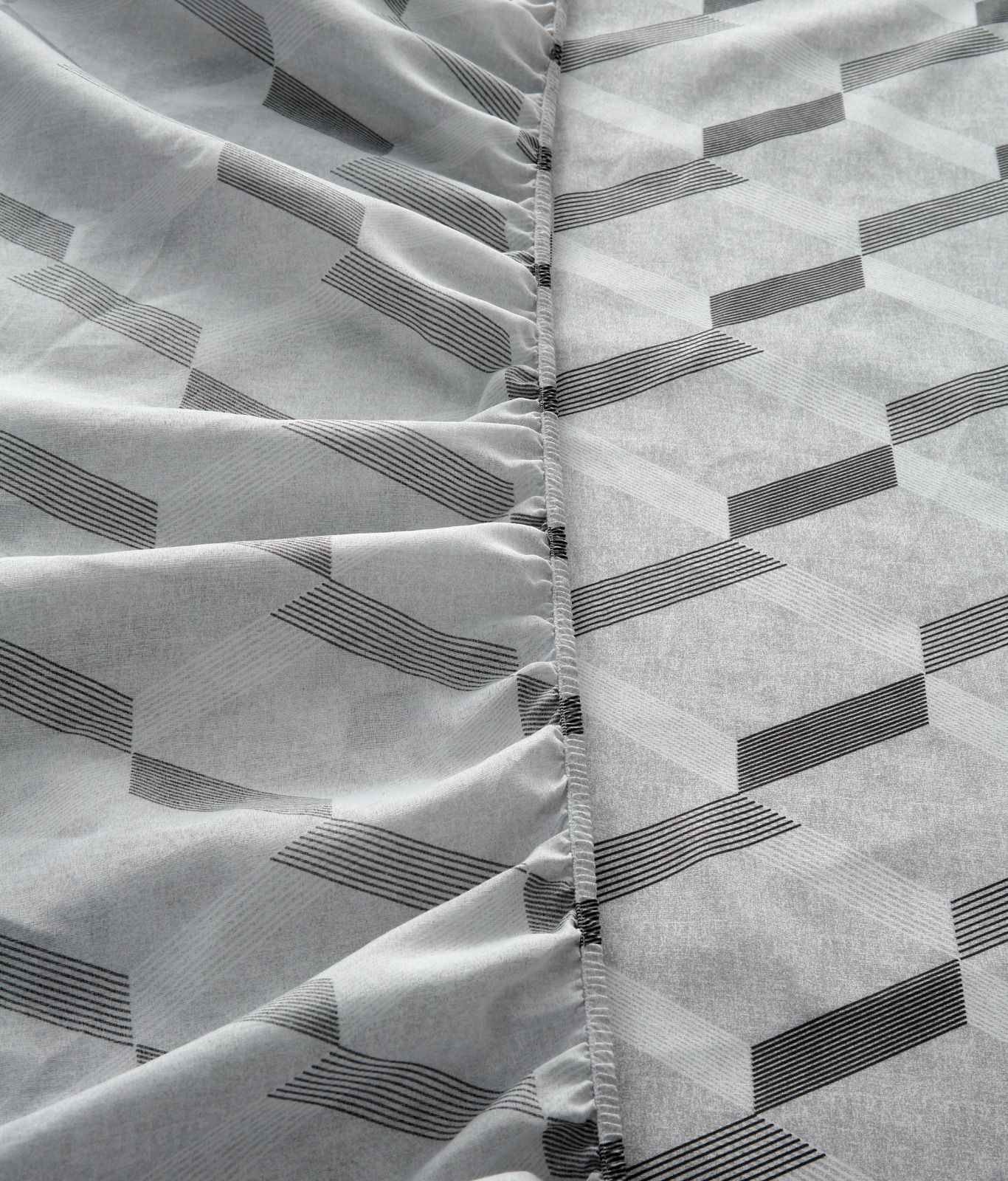 Fitted Bed Sheet-Sliver Triangles Fitted Sheets Apricot