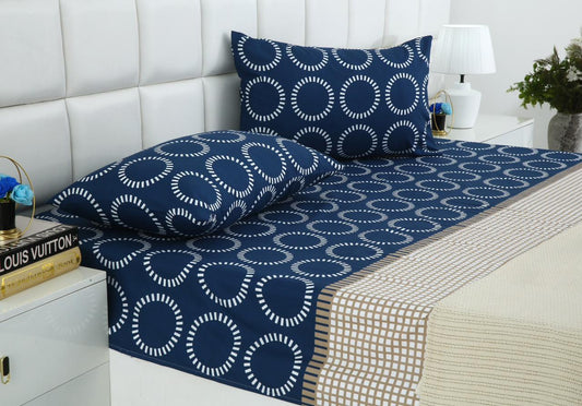 3 PCs Bed Sheet-Starry Nights BED SHEET Apricot