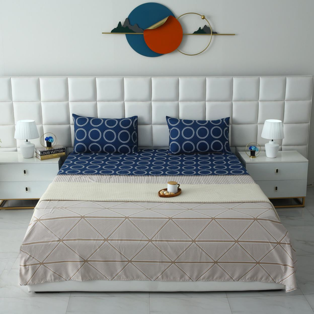 3 PCs Bed Sheet-Starry Nights BED SHEET Apricot