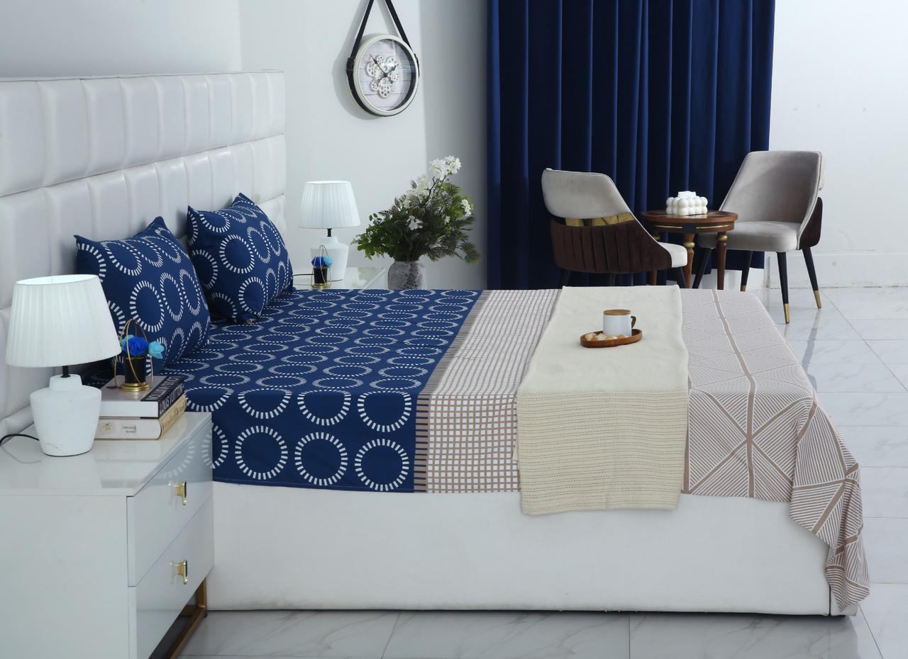 3 PCs Bed Sheet-Starry Nights BED SHEET Apricot