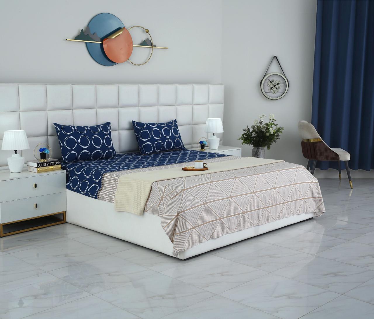 3 PCs Bed Sheet-Starry Nights BED SHEET Apricot