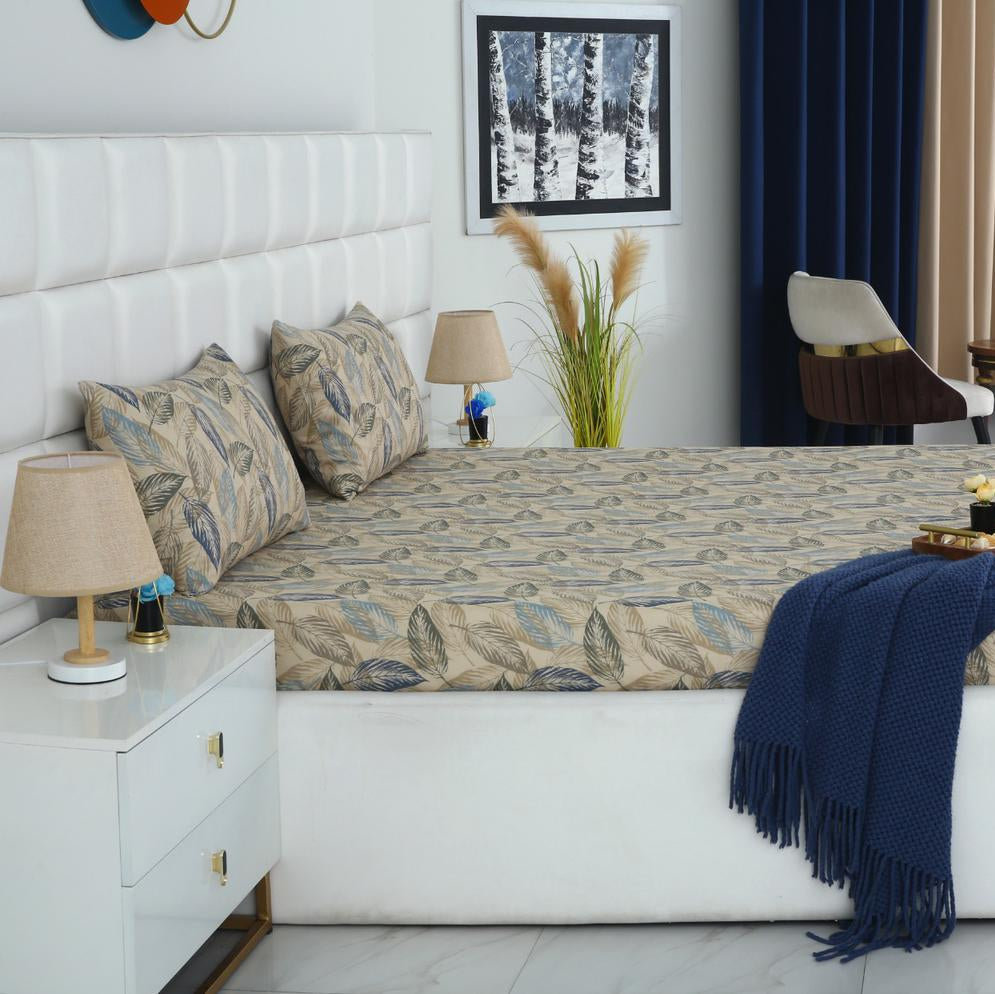 3 PCs Bed Sheet-Garden Bench BED SHEET Apricot